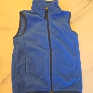 Amazon Essentials Blue Fleece Zip Vest with Black Trim